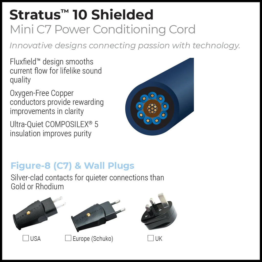 Wireworld Stratus™ 10 Shielded Mini Power Conditioning Cord