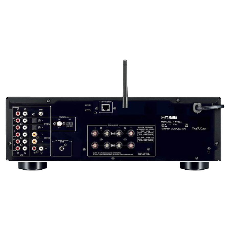 Yamaha R-N600ABL Stereo Receiver w/Wi-Fi, BT, & Apple AirPlay 2 (Black)