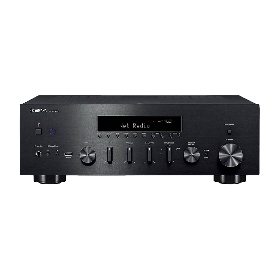 Yamaha R-N600ABL Stereo Receiver w/Wi-Fi, BT, & Apple AirPlay 2 (Black)