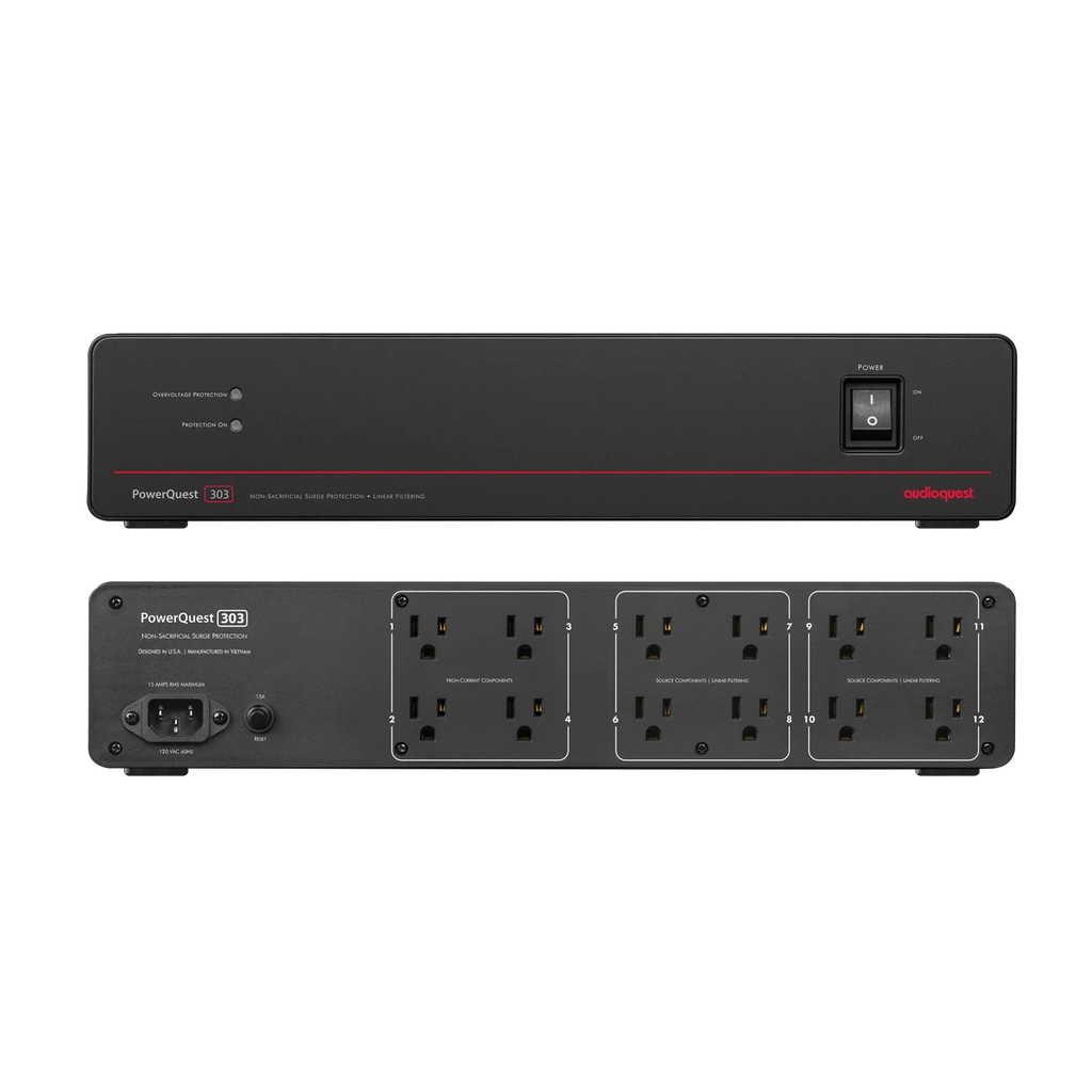Audioquest PowerQuest 303 12-Outlet Power Conditioner & Non-Sacrificial Surge Protector