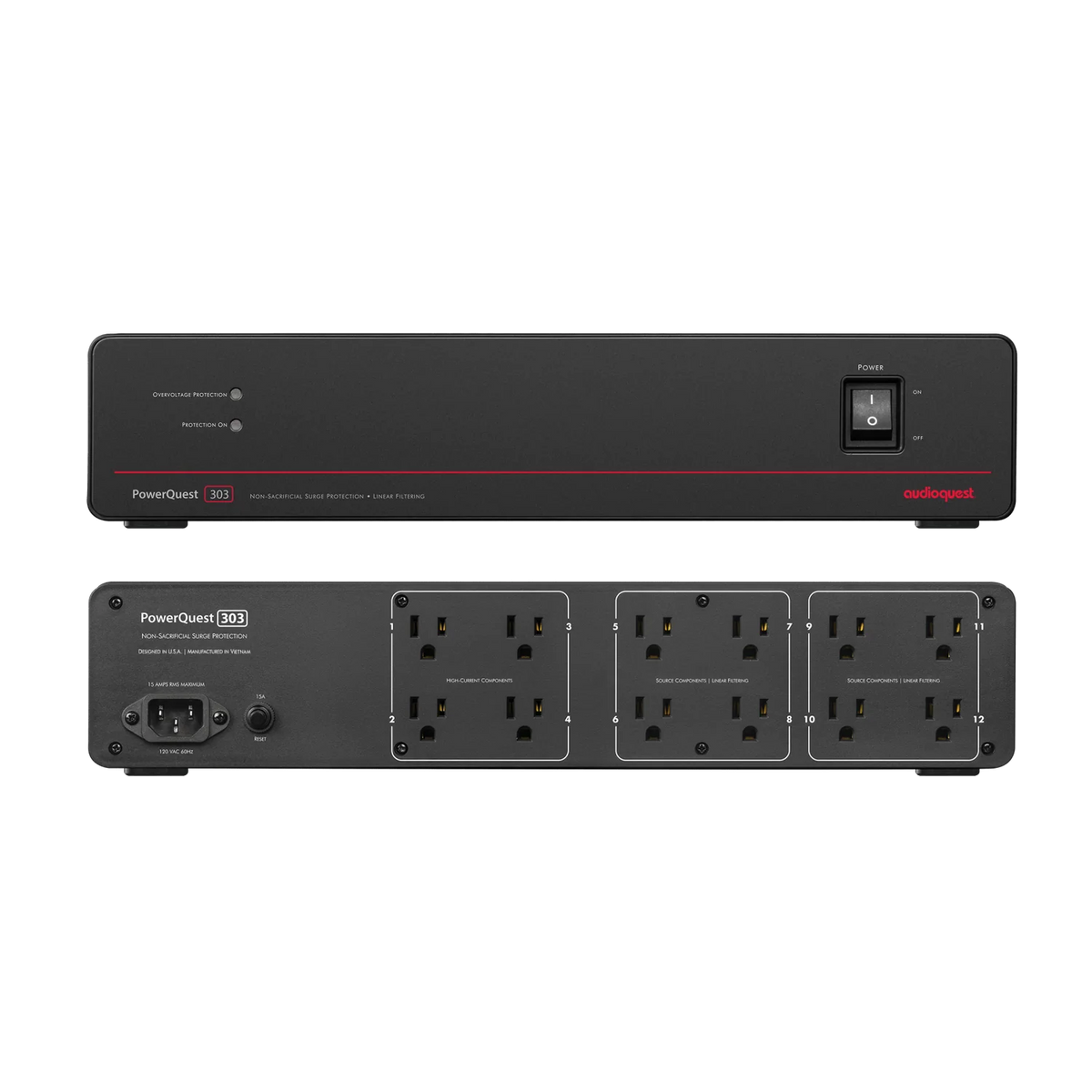 Audioquest PowerQuest 303 12-Outlet Power Conditioner & Non-Sacrificial Surge Protector