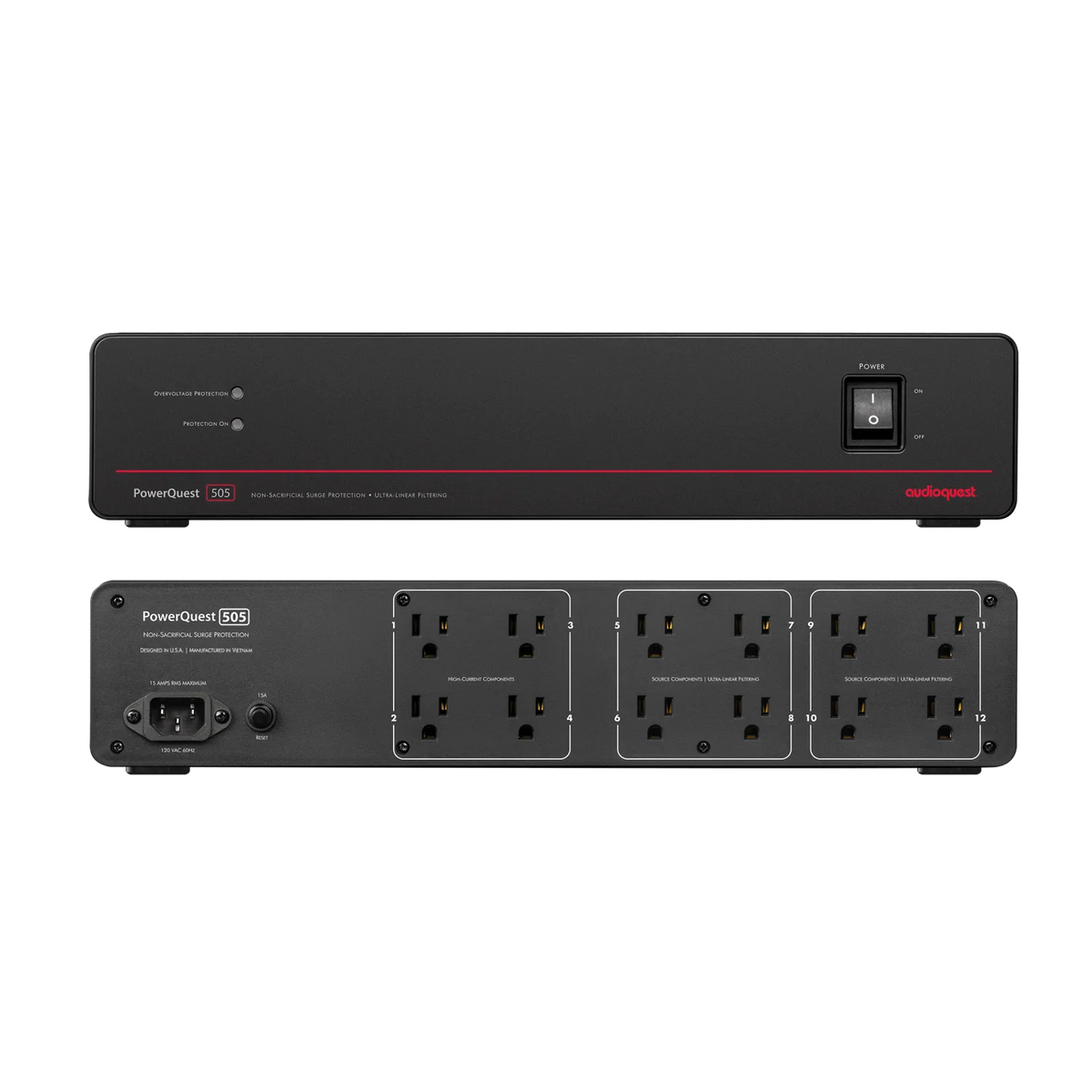Audioquest PowerQuest 505 12-Outlet Power Conditioner & Non-Sacrificial Surge Protector